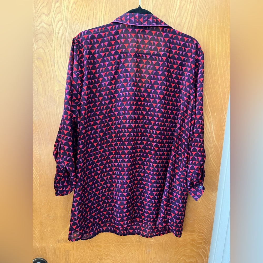 A.N.A multi print pop over shirt 2X - Picture 7 of 9